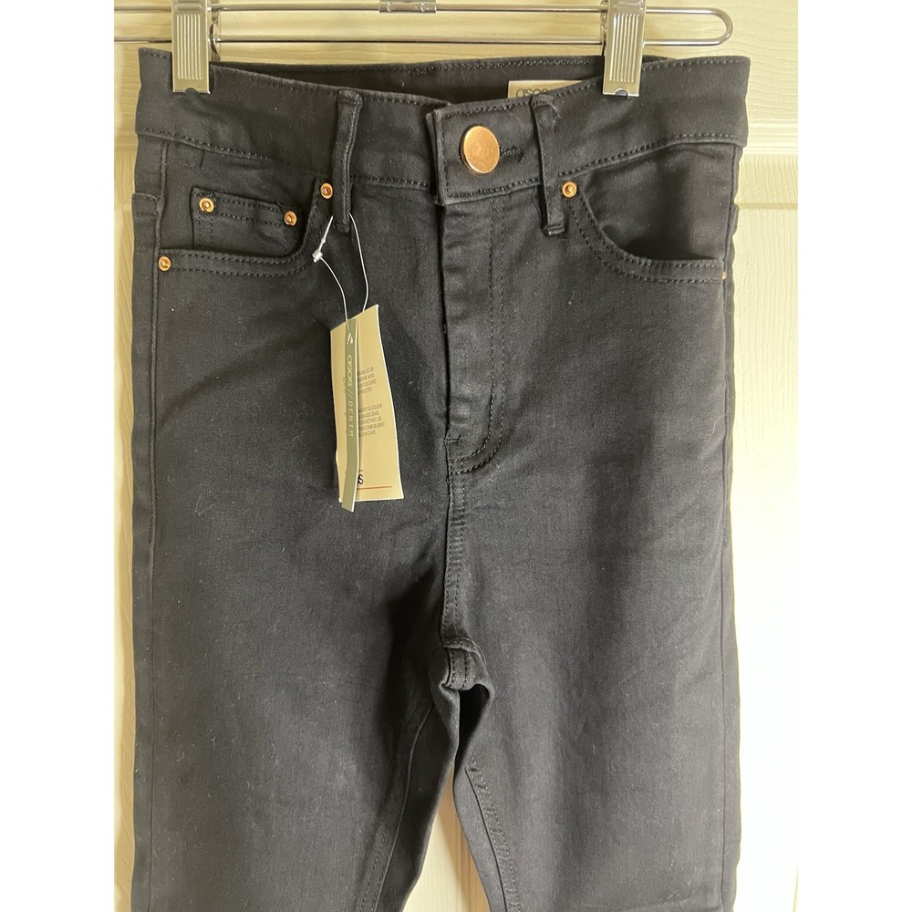 ASOS Denim Black Cotton Blend Denim Skinny Jeans Women's UK Size 24/30